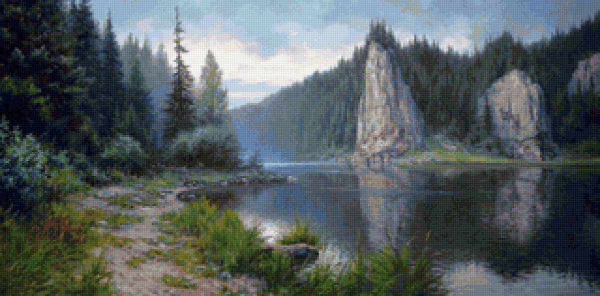 №1814545 - лес, горы, река, лето, пейзаж - предпросмотр