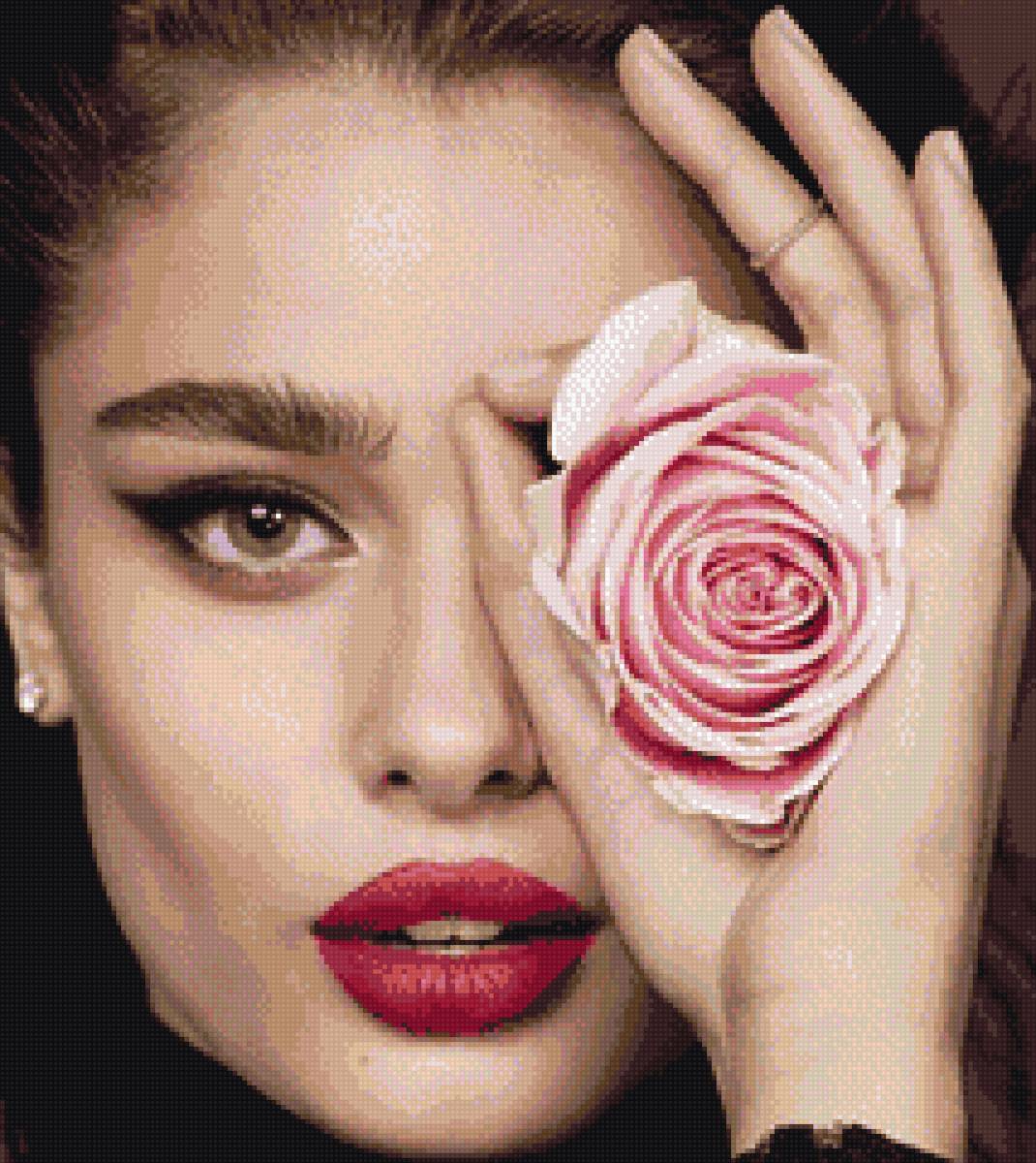 Девушка с розой - предпросмотр