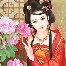 Схема вышивки «Девушка»