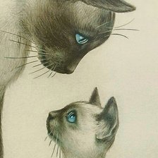 кошка с котёнком