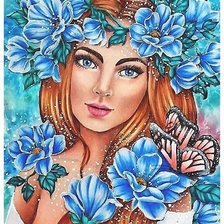 Схема вышивки «Девушка»