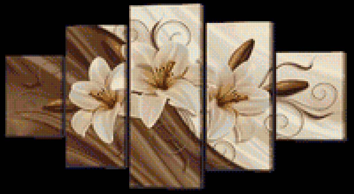 Тріптих лілія - лілія, тріптих, квіти - предпросмотр