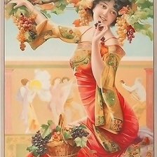 девушка и виноград