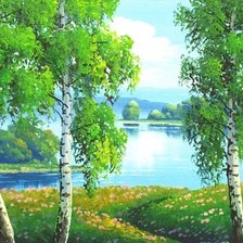 Схема вышивки «Берёзки»