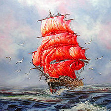 Схема вышивки «АЛЫЕ ПАРУСА»