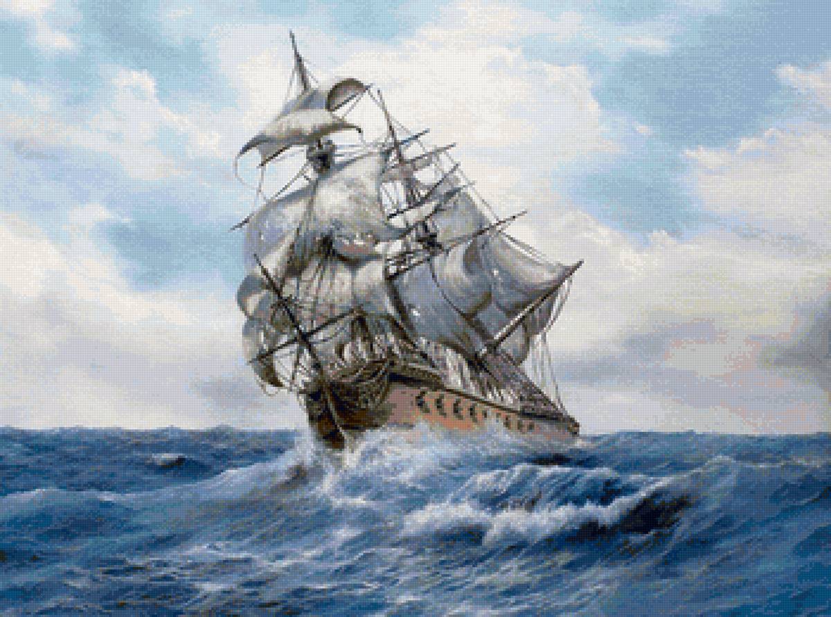 Худ.Дорофеев Сергей Владимирович - море, пейзаж, парусник - предпросмотр