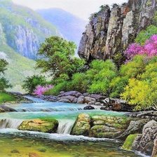 Схема вышивки «Горная речка»