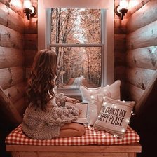 Схема вышивки «вечер а у окна»