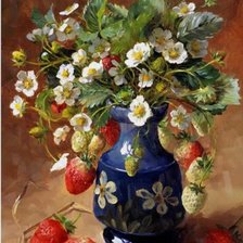 Схема вышивки «Букет земляники»