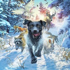 Схема вышивки «мир животных»