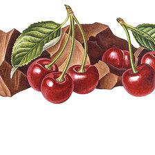 Схема вышивки «Вишня в шоколаде 2 - уменьшенный вариант»