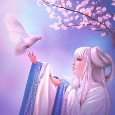 Схема вышивки «Девушка»