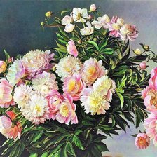 Схема вышивки «Пионы»