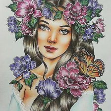 Схема вышивки «Девушка»