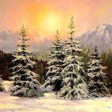 Схема вышивки «Зимний пейзаж.»