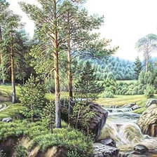 Схема вышивки «Пейзаж»