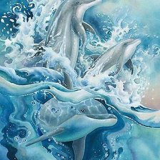 Схема вышивки «дельфины»