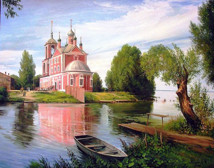 №1820096 - природа, церковь, пейзаж лето, вода - оригинал