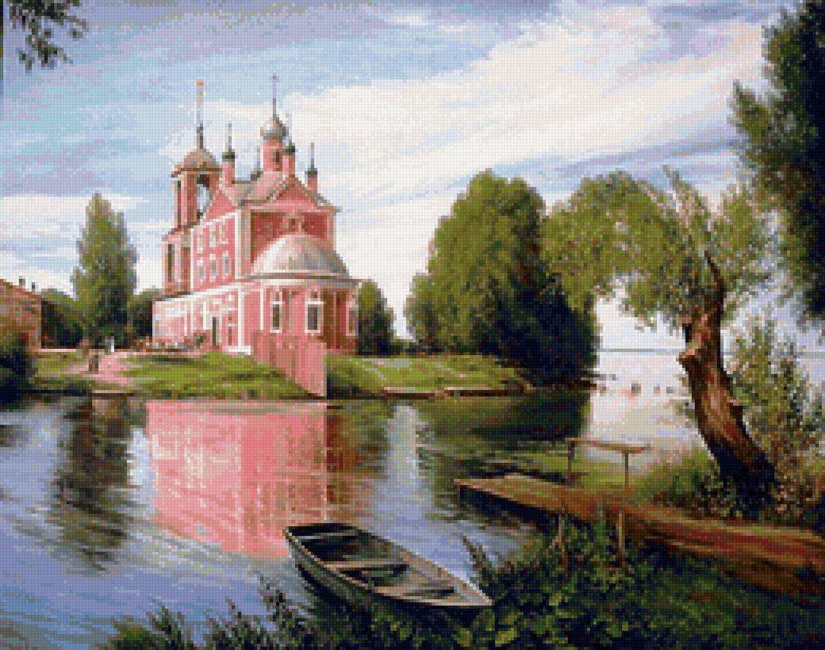 №1820096 - природа, церковь, вода, пейзаж лето - предпросмотр