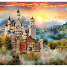 Схема вышивки «замок Нойшванштайн (3-ий вариант)»