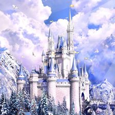 Схема вышивки «зимний замок Дисней»
