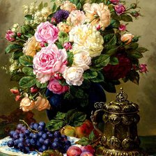 Схема вышивки «Натюрморт с цветами»