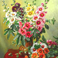 Схема вышивки «Серия "Букет". Мальвы»