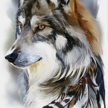 Схема вышивки «Волк»