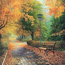 Схема вышивки «осенью в парке»