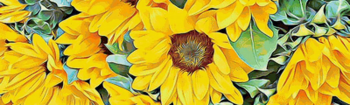 Панелька - цветы, подсолнухи - предпросмотр