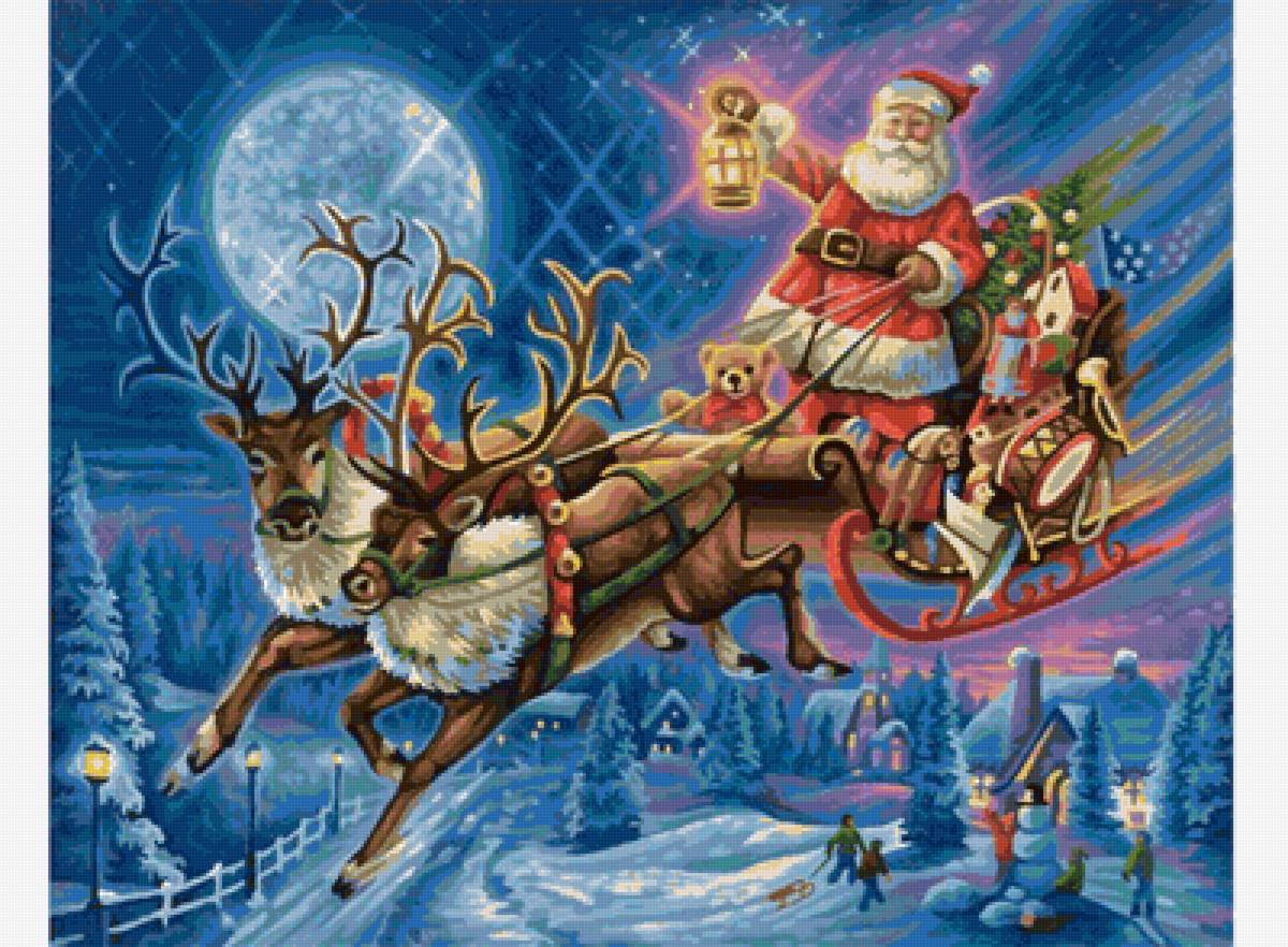 Новогодние подарки - олени, дед мороз, новый год, зима, подарки - предпросмотр