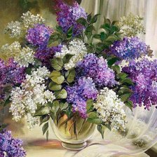 Схема вышивки «сирень»