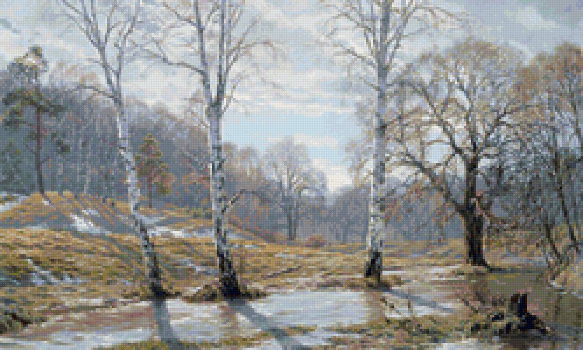 Худ. Герасимов - пейзаж весна, лес, природа - предпросмотр