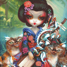 Схема вышивки «Kirin And Bakeneko Floss»