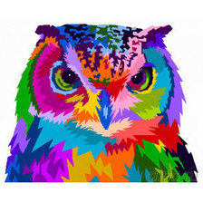 Схема вышивки «сова радужная»