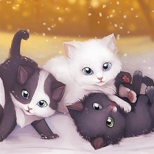 Схема вышивки «котята»