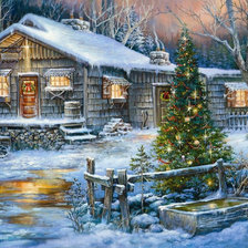 Схема вышивки «Зимний пейзаж»