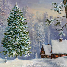 Схема вышивки «Зимний пейзаж»