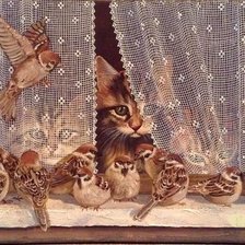 Схема вышивки «Наблюдатели»