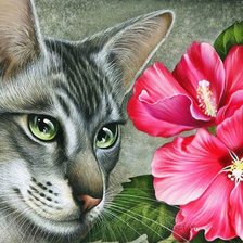 Схема вышивки «котик»