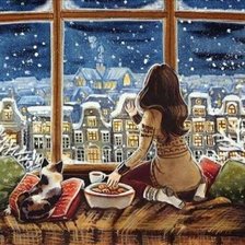 Схема вышивки «новогодний вечер»