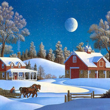 Схема вышивки «Зимний пейзаж»