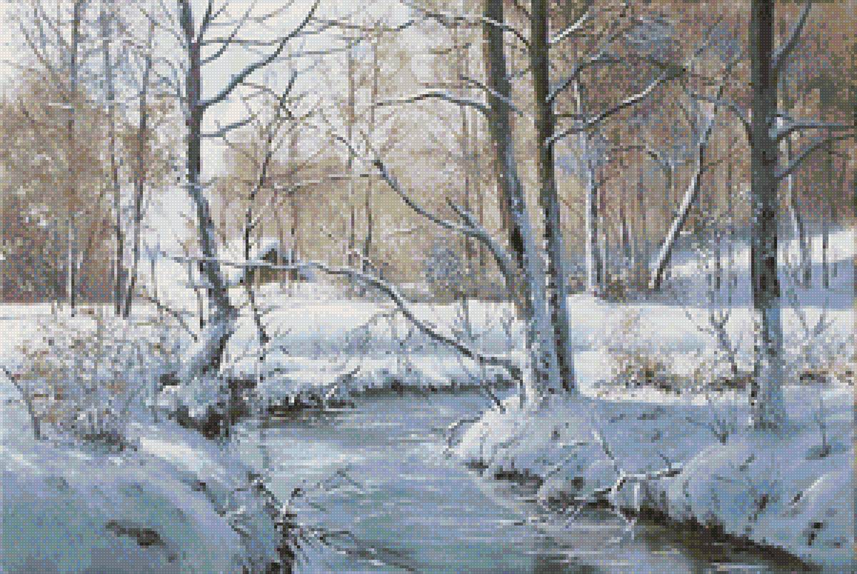 Худ .Марек Жепаняк - природа, пейзаж зима, снег, вода - предпросмотр