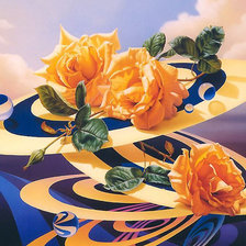 Схема вышивки «Серия "Розы". Розы на диске»