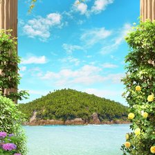 Схема вышивки «Вид на остров»