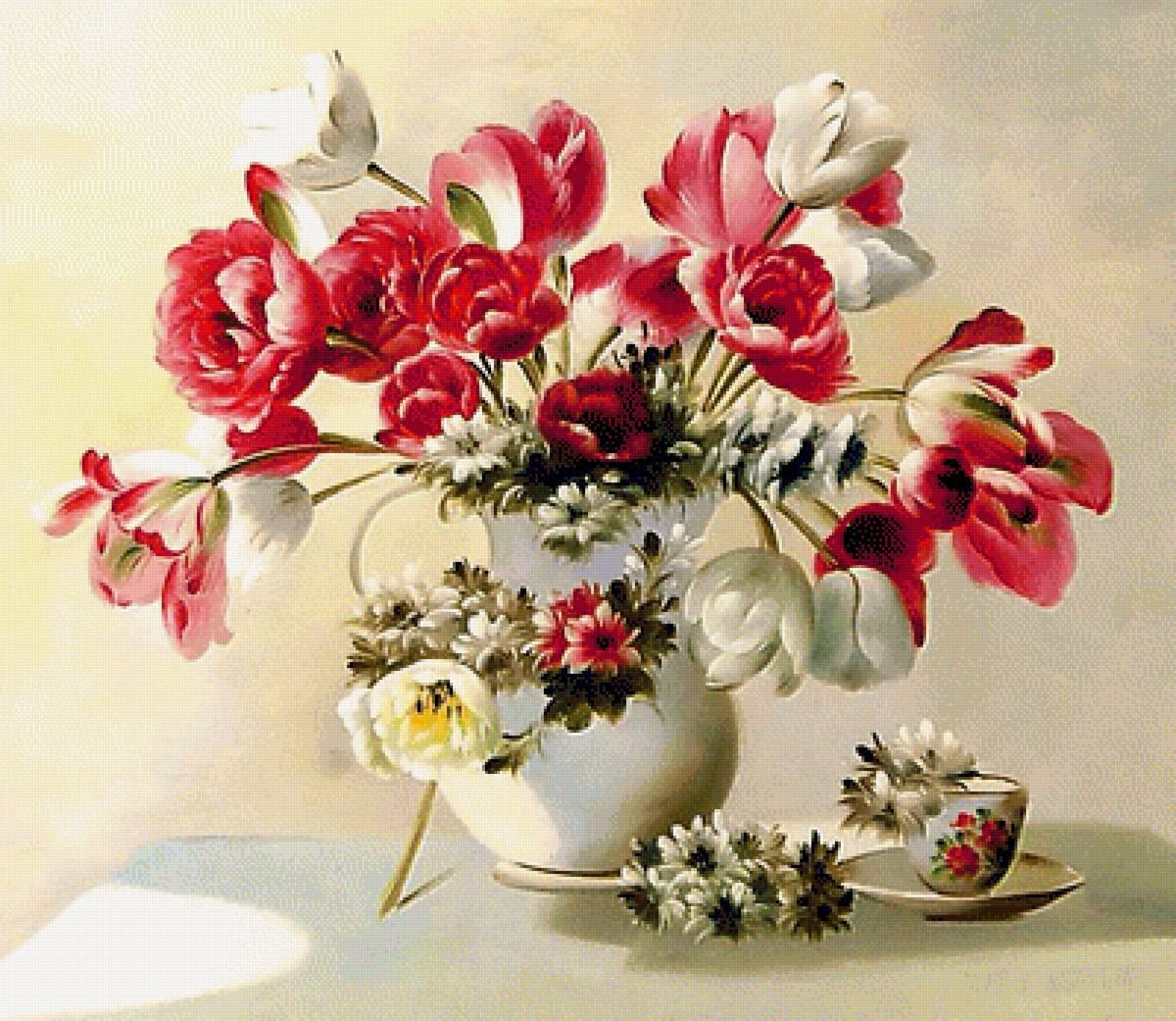 Натюрморт. - цветы, живопись., натюрморт - предпросмотр