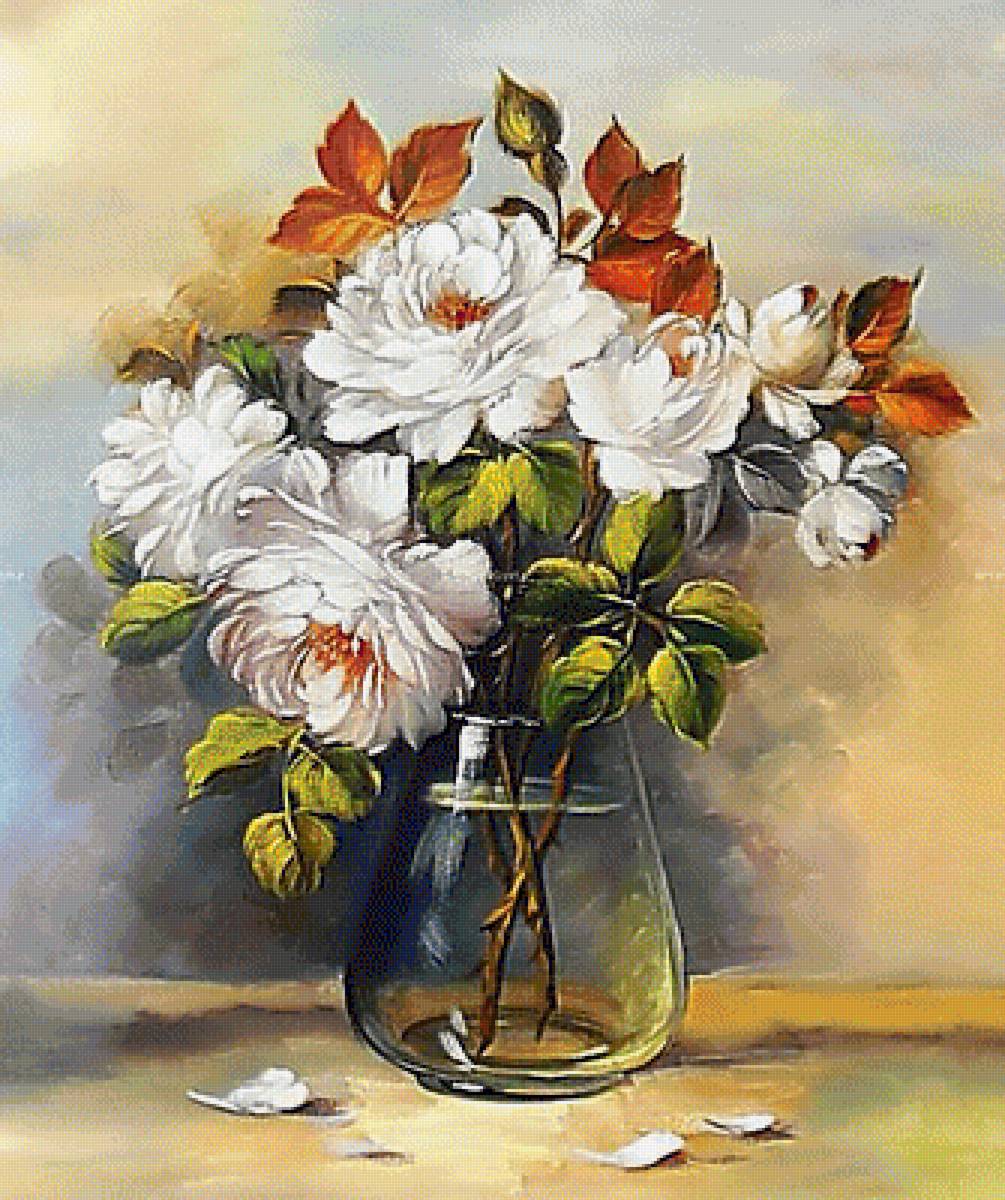 Натюрморт. - живопись., цветы, натюрморт - предпросмотр
