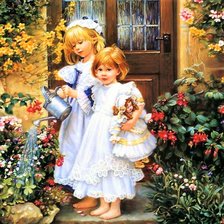 Схема вышивки «полив цветов»