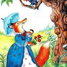 Схема вышивки «ворона и лисица»