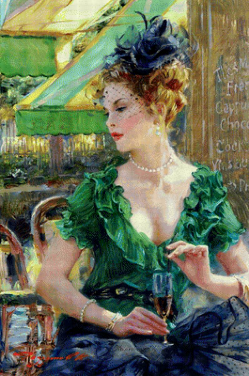 Кокетка. По картине Константина Разумова - шляпка, женщина, лето - предпросмотр